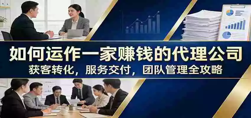 如何运作一家赚钱的代理公司:获客转化,服务交付,团队管理全攻略