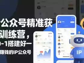 IP公众号精准获客训练营,从0-1搭建好一个能賺钱的IP公众号(更新)