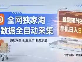 全网独家,淘宝数据全自动采集项目,批量可矩阵,单机轻松日入300【揭秘】