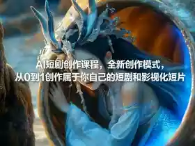 AI短剧创作课程,全新创作模式,从0到1创作属于你自己的短剧和影视化短片
