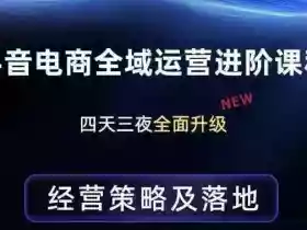 抖音电商全域运营进阶课程，经营策略及落地，全链路拆解直击底层逻辑