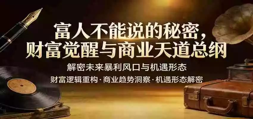 富人不能说的秘密,财富觉醒与商业天道总纲,解密未来暴利风口与机遇形态