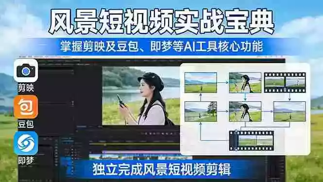 (17704期)风景短视频实战宝典:掌握剪映及豆包、即梦等AI工具的核心功能,独立完成风景短视频剪辑