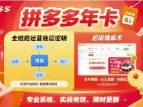 拼多多年卡，拼多多全链路运营底层逻辑，超级爆单术【更新26年3月29日】