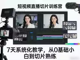 短视频直播切片训练营,7天系统化教学,从0基础小白到切片熟练