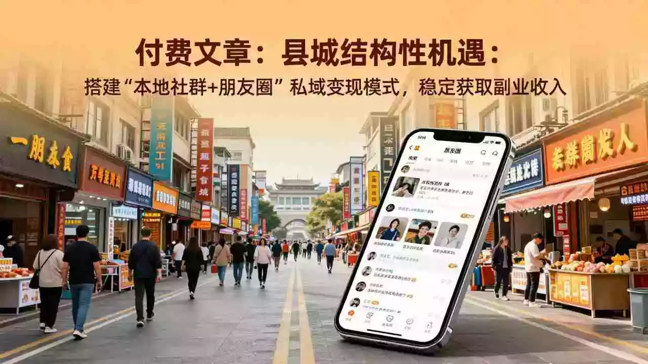 (17518期)付费文章:县城结构性机遇:搭建“本地社群+朋友圈”私域变现模式,稳定获取副业收入