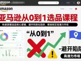 亚马逊从0到1选品课程,快速掌握选品核心逻辑,避开同质化陷阱,精准锁定高潜力市场(更新)