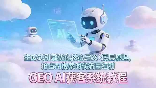 (17604期)GEO AI获客系统教程:生成式引擎优化核心定义+底层原理,抢占AI搜索时代流量红利