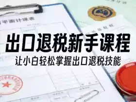 出口退税新手课程,让小白轻松掌握出口退税技能