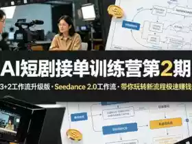 AI短剧接单训练营第2期，3+2工作流升级版，Seedance 2.0工作流，带你玩转新流程极速賺钱