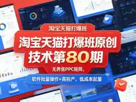 淘宝天猫打爆班原创技术第80期，无界低PPC矩阵，软件批量操作+高投产，低成本起量