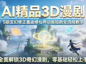 AI精品3D漫剧S级玄幻修正重返修仙界动画短剧全流程教学,全面解锁3D奇幻漫剧,零基础轻松上手