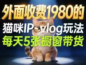 宠物赛道猫咪IP-vlog玩法，26条视频涨粉29W，每天5张橱窗带货拆解