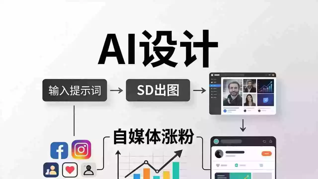 人人都是AI设计师:SD出图+自媒体涨粉一站教学,告别图文素材焦虑,AI设计让你轻松避开内卷
