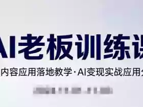 内容AI老板训练课,AI+内容应用落地教学,AI变现的实战应用分享