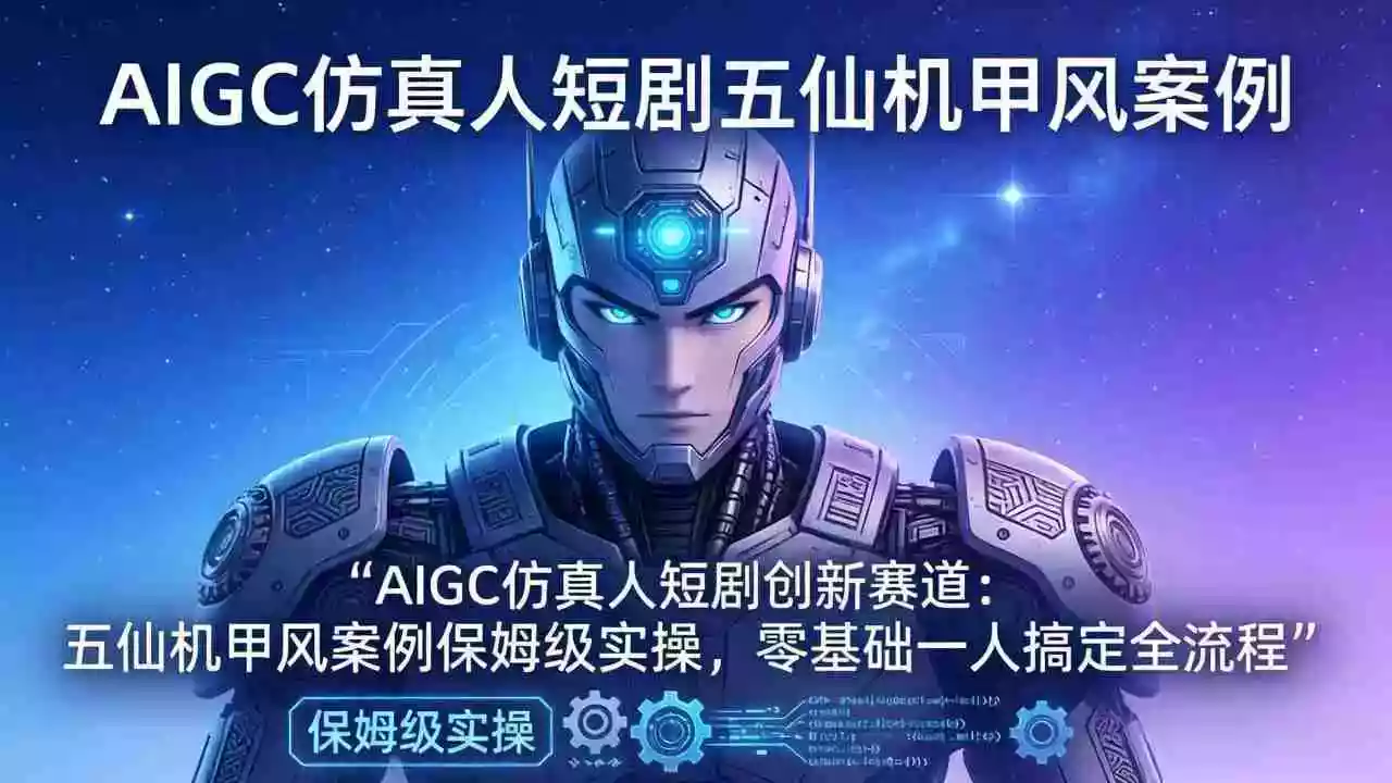 (17961期)AIGC仿真人短剧创新赛道:五仙机甲风案例保姆级实操,零基础一人搞定全流程