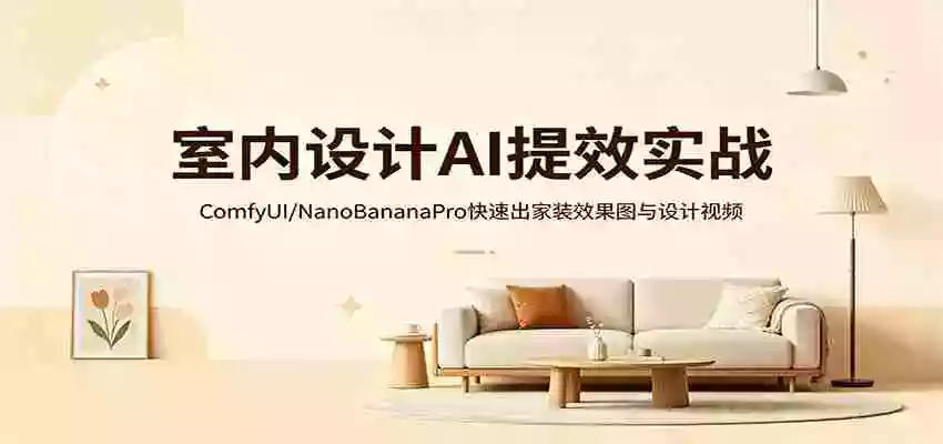 室内设计AI提效实战:ComfyUI/NanoBananaPro快速出家装效果图与设计视频