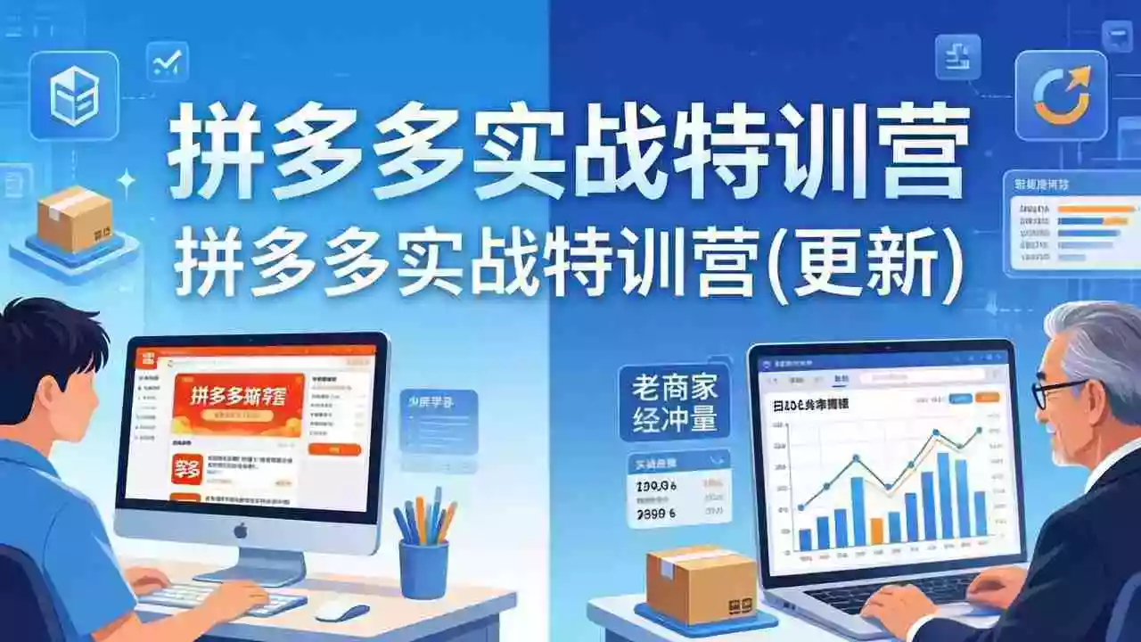 拼多多实战特训营(更新4月24)：不管是新手入门或老商家冲量，都有实操方法，跟着学，少走弯路