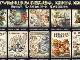 抖音17W粉丝博主亲授AI作图实战教学,0基础轻松学,可入创作者伙伴计划,接单收徒双增收