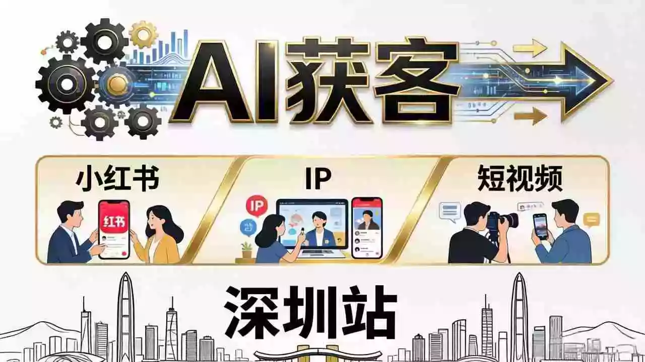 2026AI获客大课深圳站：4月17日-19日3天2夜拆透小红书+IP+短视频，老板操盘手必来