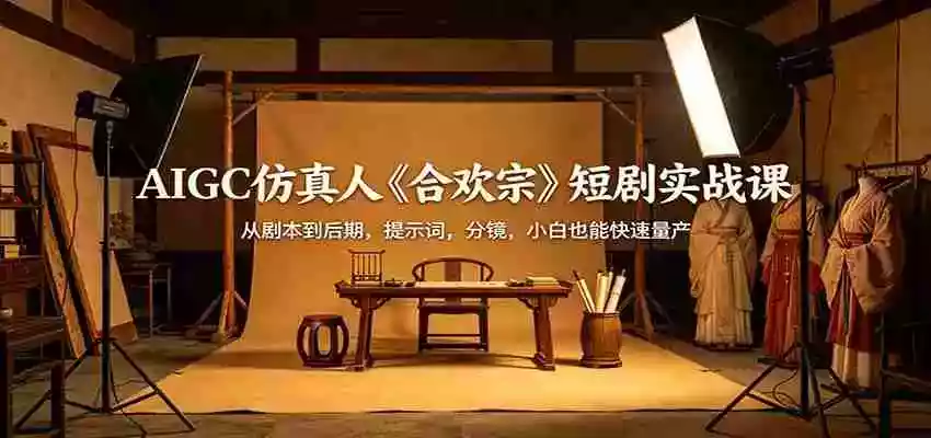 AIGC仿真人《合欢宗》短剧实战课:从剧本到后期,提示词,分镜,小白也能快速量产