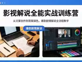 影视解说全能实战训练营:从文案创作到剪辑调色,爆款剧情解说全流程教学