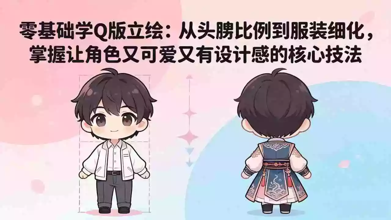 零基础学Q版立绘：从头身比例到服装细化，掌握让角色又可爱又有设计感的核心技法