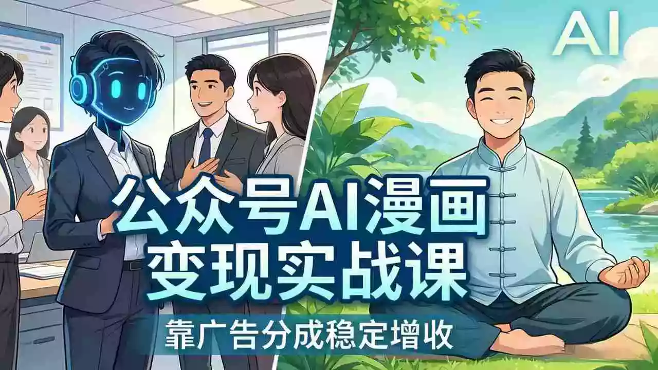 公众号AI漫画变现实战课：星座/职场/养生多赛道+智能体发文，靠广告分成稳定增收