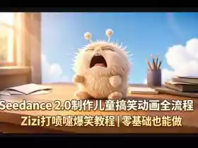 Seedance 2.0制作儿童搞笑动画全流程Zizi打喷嚏爆笑教程|零基础也能做