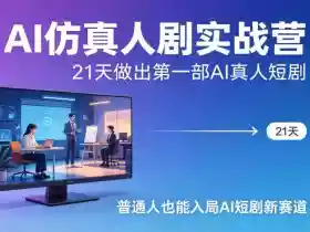 AI仿真人剧实战营,21天做出第一部AI真人短剧,普通人也能入局AI短剧新赛道