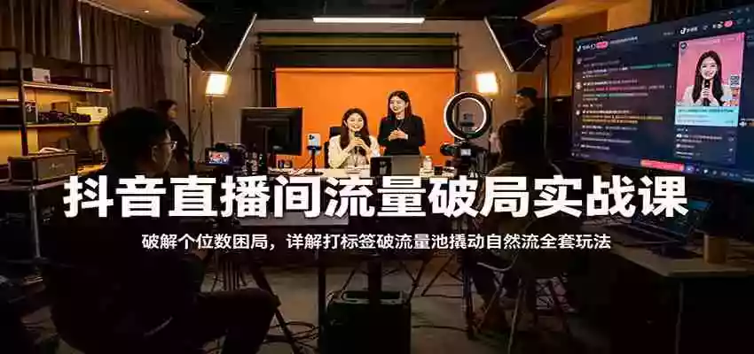 图片[1]-抖音直播间流量破局实战课：破解个位数困局，详解打标签破流量池撬动自然流全套玩法
