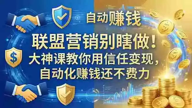 联盟营销别瞎做!大神课教你用信任变现,自动化赚钱还不费力【原创双语字幕】