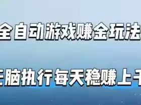 全自动游戏賺金玩法,科技操作无需人工手动,无脑执行每天稳入上千【揭秘】