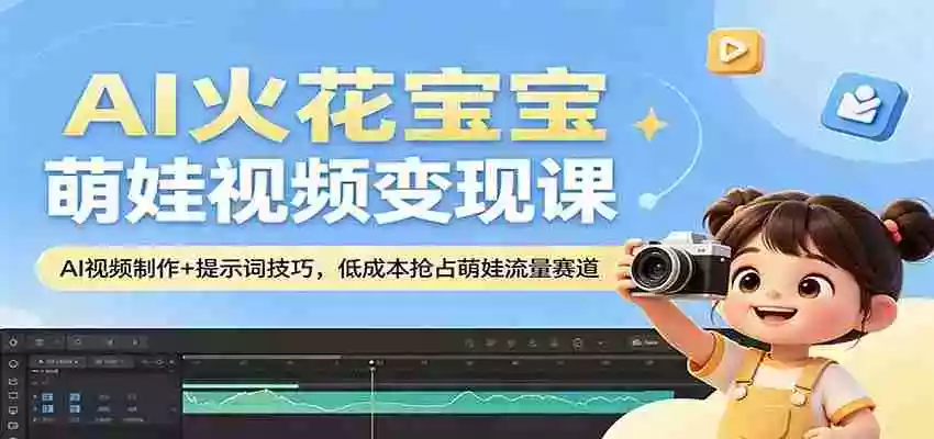 AI火花宝宝萌娃视频变现课:AI视频制作+提示词技巧,低成本抢占萌娃流量赛道