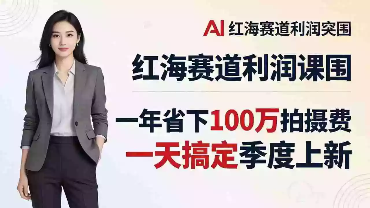 (17884期)服装老板AI模特图课:一年省下100万拍摄费,一天搞定季度上新,红海赛道利润突围
