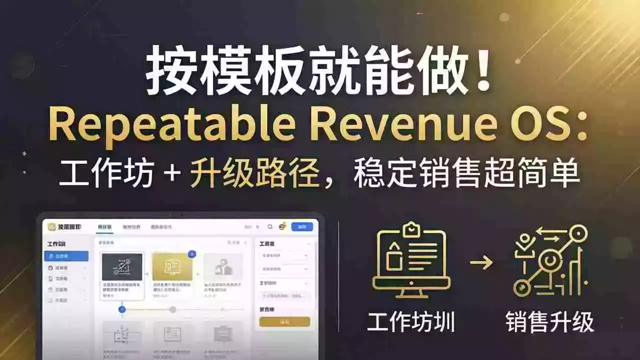 按模板就能做!Repeatable Revenue OS:工作坊 + 升级路径,稳定销售超简单