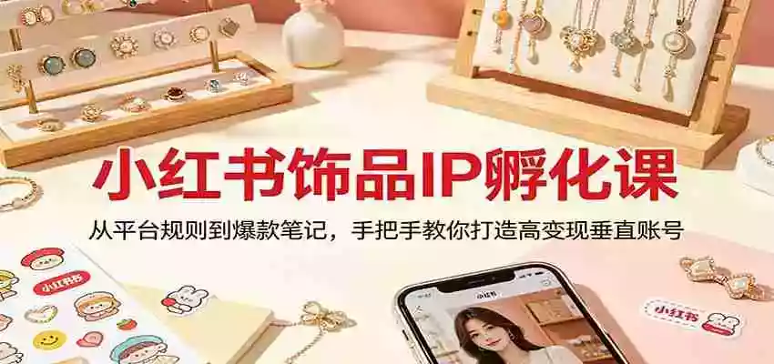 小红书饰品IP孵化课:从平台规则到爆款笔记,手把手教你打造高变现垂直账号