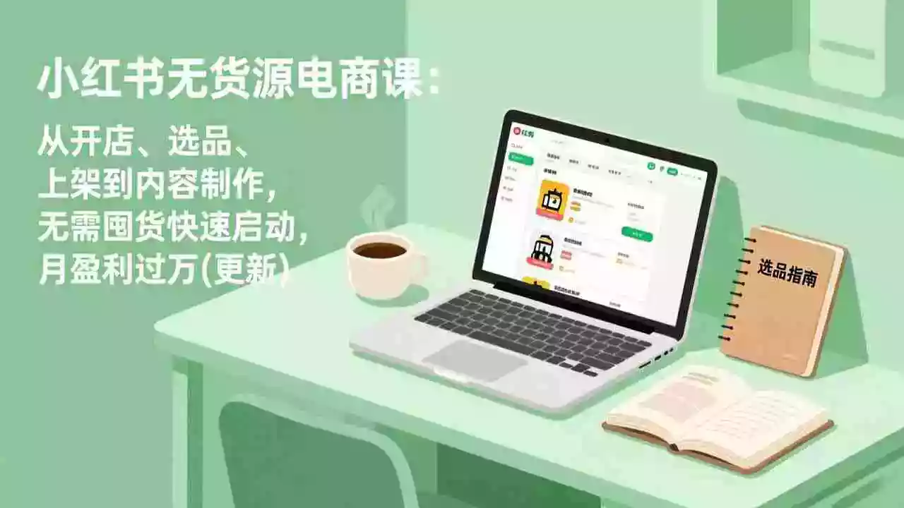 (17842期)小红书无货源电商课(3月更新):从开店、选品、上架到内容制作,无需囤货快速启动,月盈利过万