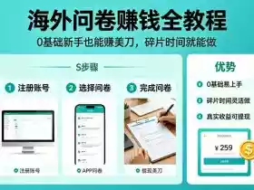 海外问卷賺钱全教程,0基础新手也能賺美刀,碎片时间就能做