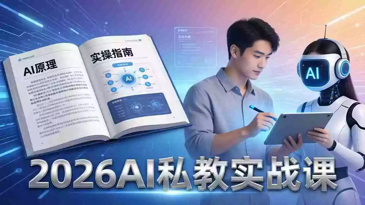 (17899期)2026AI私教实战课:从AI原理到全场景实操,零基础学会用AI提效+单人单干创业