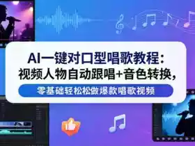 AI一键对口型唱歌教程:视频人物自动跟唱+音色转换,零基础轻松做爆款唱歌视频