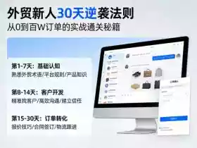 外贸新人30天逆袭法则,教你从0到百W订单的实战通关秘籍