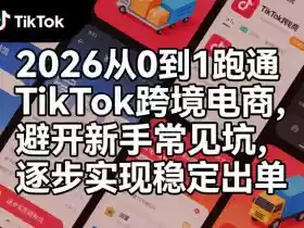2026从0到1跑通TikTok跨境电商,避开新手常见坑,逐步实现稳定出单