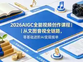 2026AIGC全能视频创作课程|从文图音视全链路,零基础进阶AI变现接单