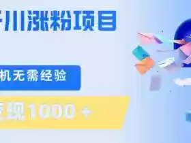 刚需千川涨粉项目,一部手机无需技术,单日变现1k+,当天做当天见收益【揭秘】