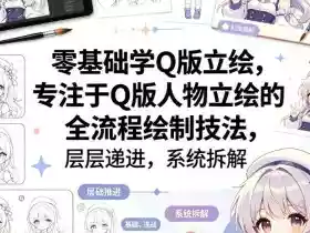 零基础学Q版立绘，专注于Q版人物立绘的全流程绘制技法，层层递进，系统拆解