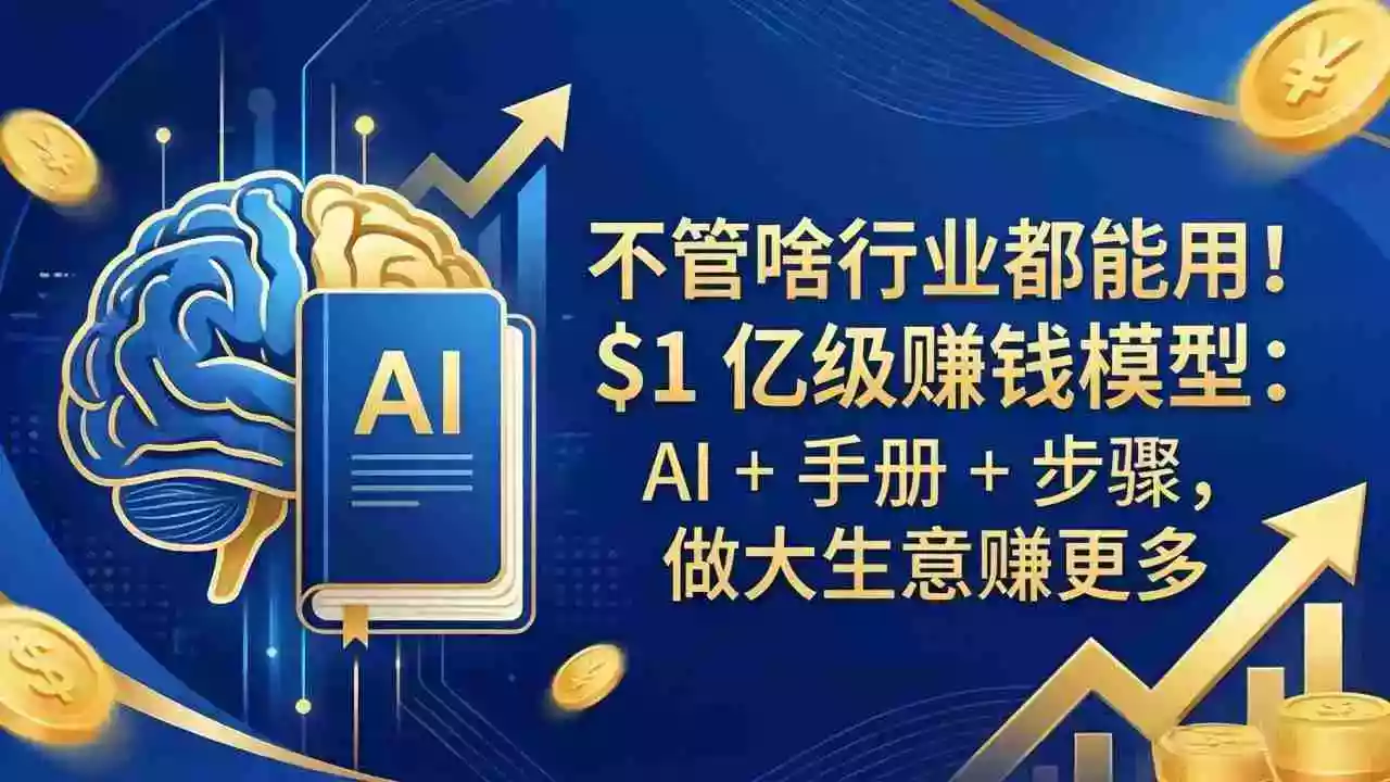 不管啥行业都能用!$1 亿级赚钱模型:AI + 手册 + 步骤,做大生意赚更多