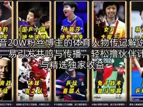 抖音20W粉丝博主的体育人物传记解说教学,易引发共鸣与传播,轻松撸伙伴计划与精选独家收益