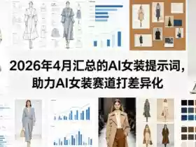 2026年4月汇总的AI女装提示词,助力AI女装赛道打差异化
