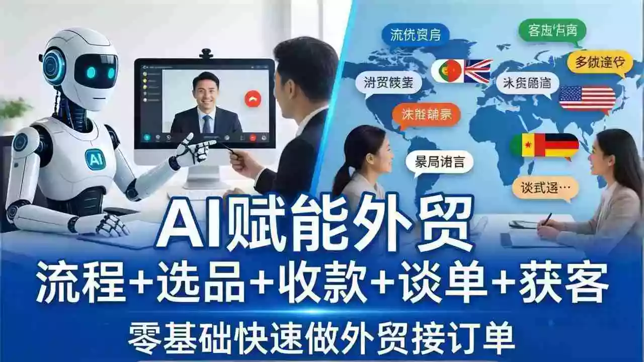 （17930期）外贸+AI实战课：流程+选品+收款+谈单+获客，零基础快速做外贸接订单
